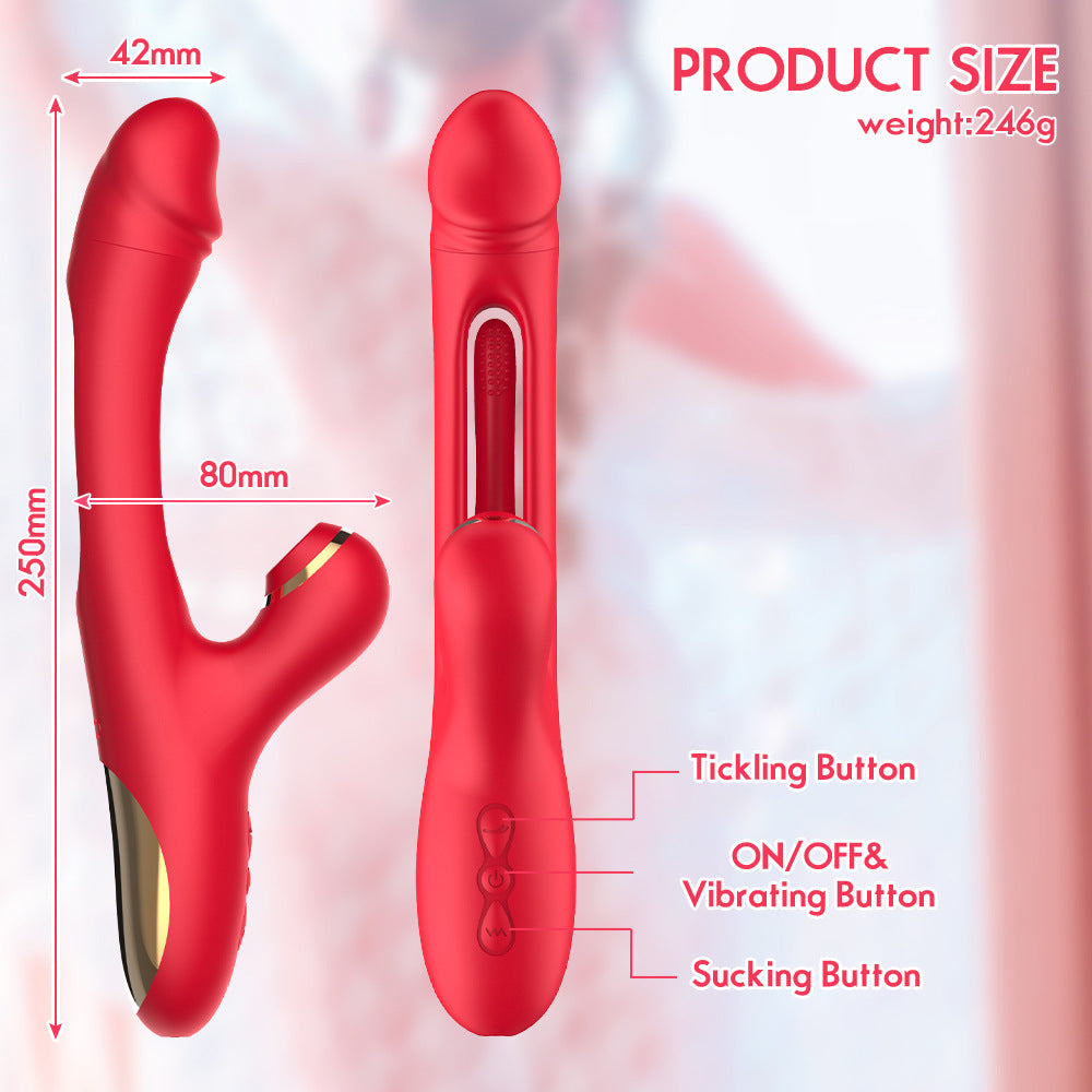 Rabbit Sexy Toys -LOVENOTE G Spot  Massager For Women Clitoral Nipple Stimulation, 3 In 1 Sexy Toys With 14 Vibration & 7 Tongue Licking Flapping
